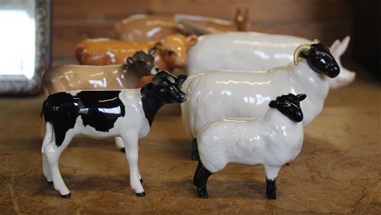 Group of Beswick farmyard animals